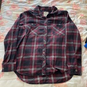 Maroon and Black LA HEARTS flannel